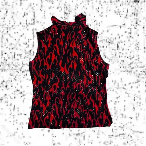 Coin Vintage Red Flame Black Sequin - Picture 3 of 6